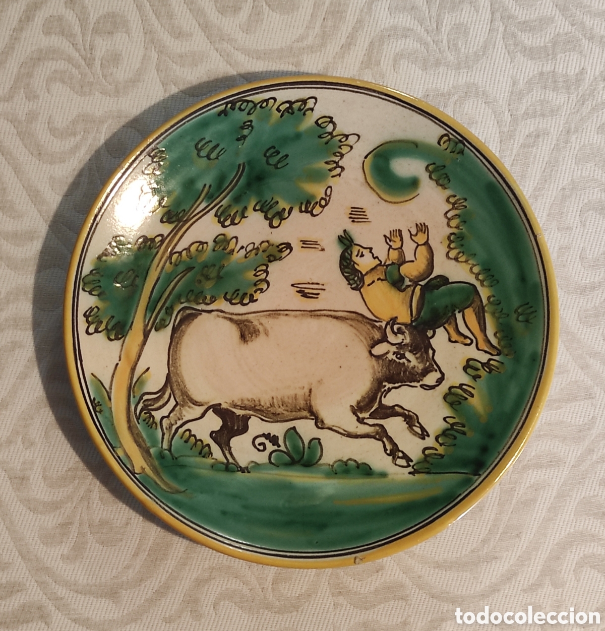 Antiguidades: ANTIGUO PLATO DE CER&Aacute;MICA PUENTE DEL ARZOBISPO - DI&Aacute;METRO 27,5 CM