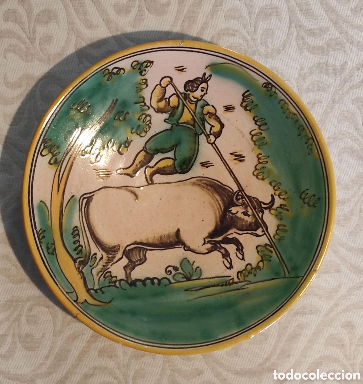 Antiques: ANTIGUO PLATO DE CER&Aacute;MICA PUENTE DEL ARZOBISPO - DI&Aacute;METRO 27,5 CM