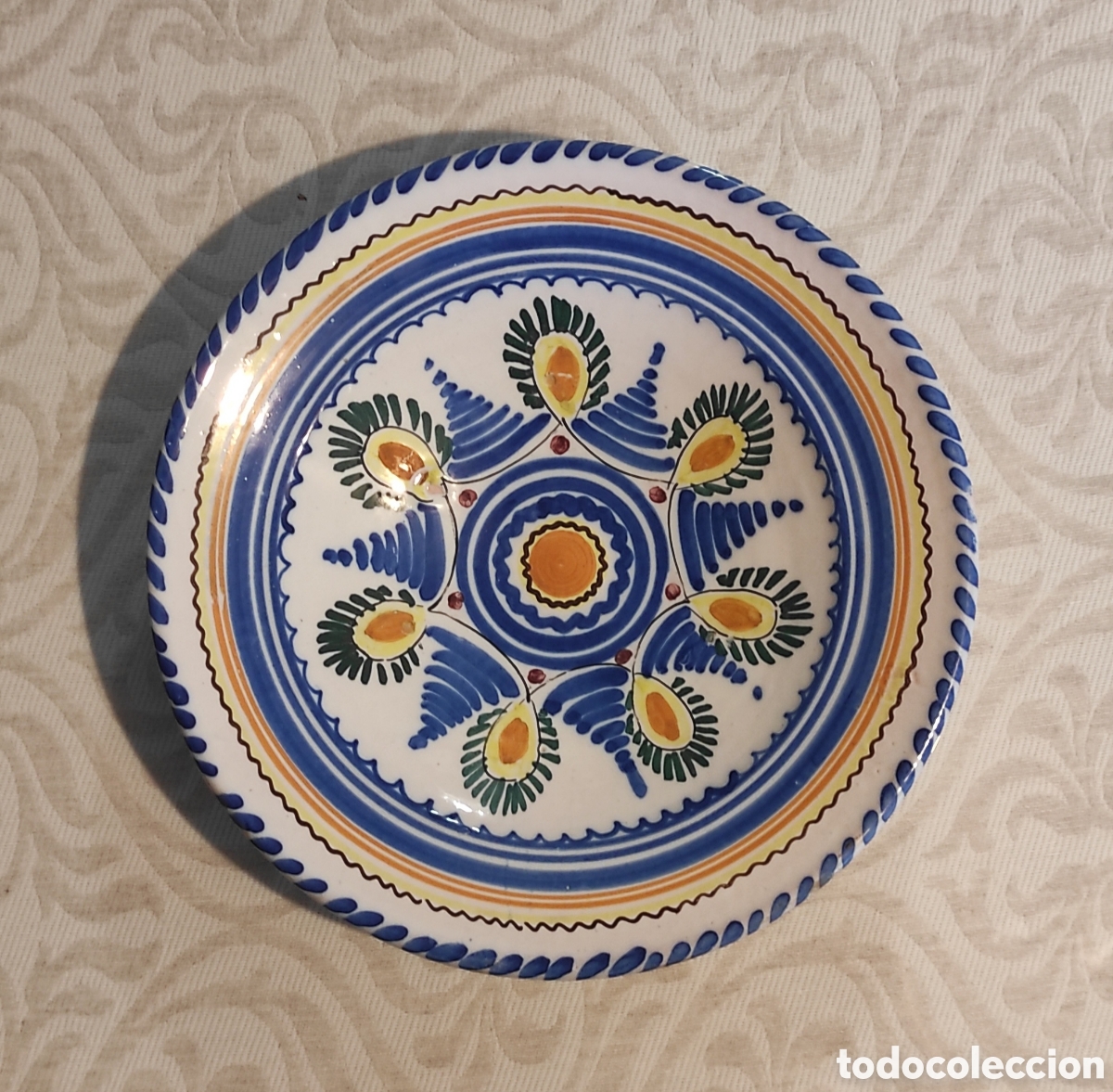 Antiquit&auml;ten: ANTIGUO PLATO DE CER&Aacute;MICA PUENTE DEL ARZOBISPO - DI&Aacute;METRO 28 CM.