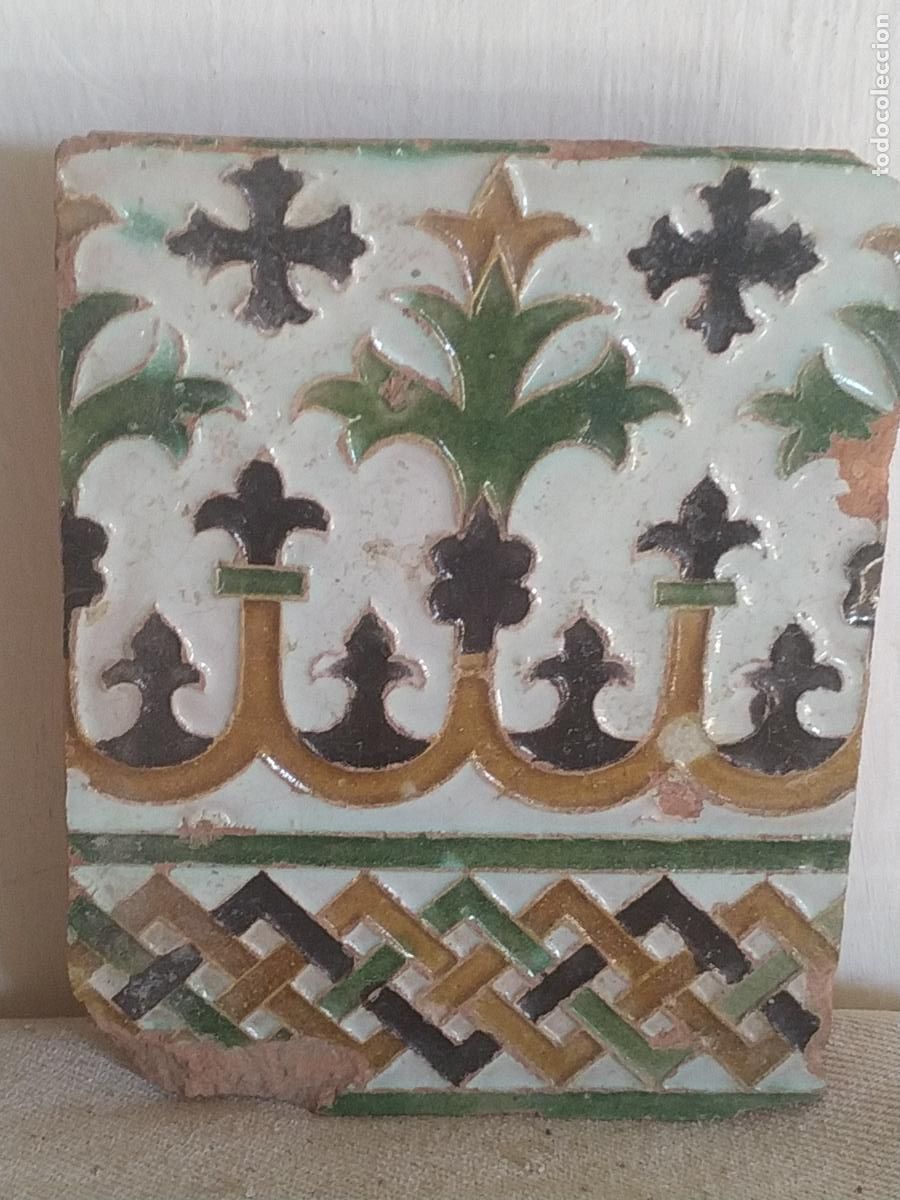 Antiques: Azulejo toledano de arista g&oacute;tico - mud&eacute;jar S. XV -XVI