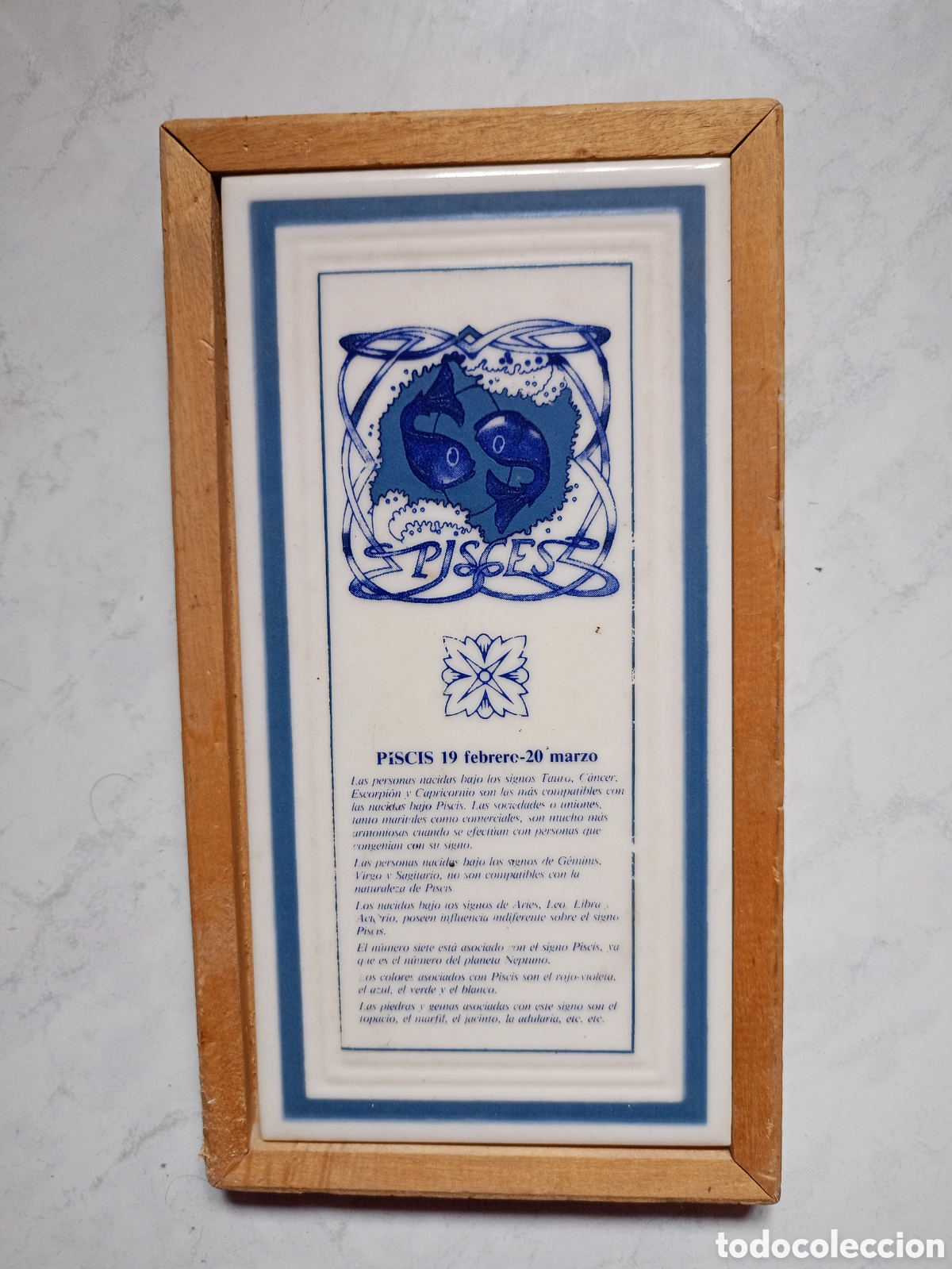 Antiguidades: Antiguo Cuadro hor&oacute;scopo piscis porcelanosa