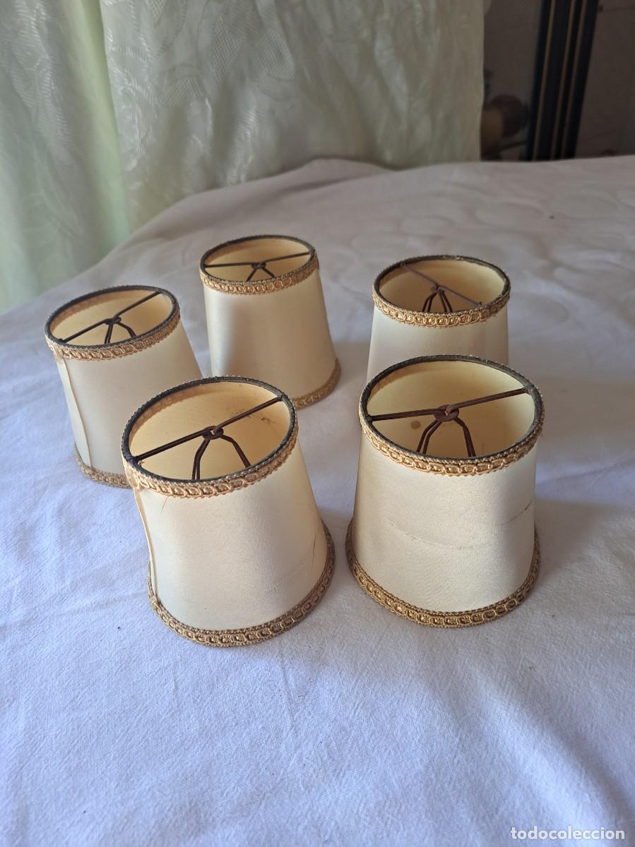 Antig&uuml;edades: Lote de 5 tulipas pantallas de lampara de techo, de encajar en la bombilla