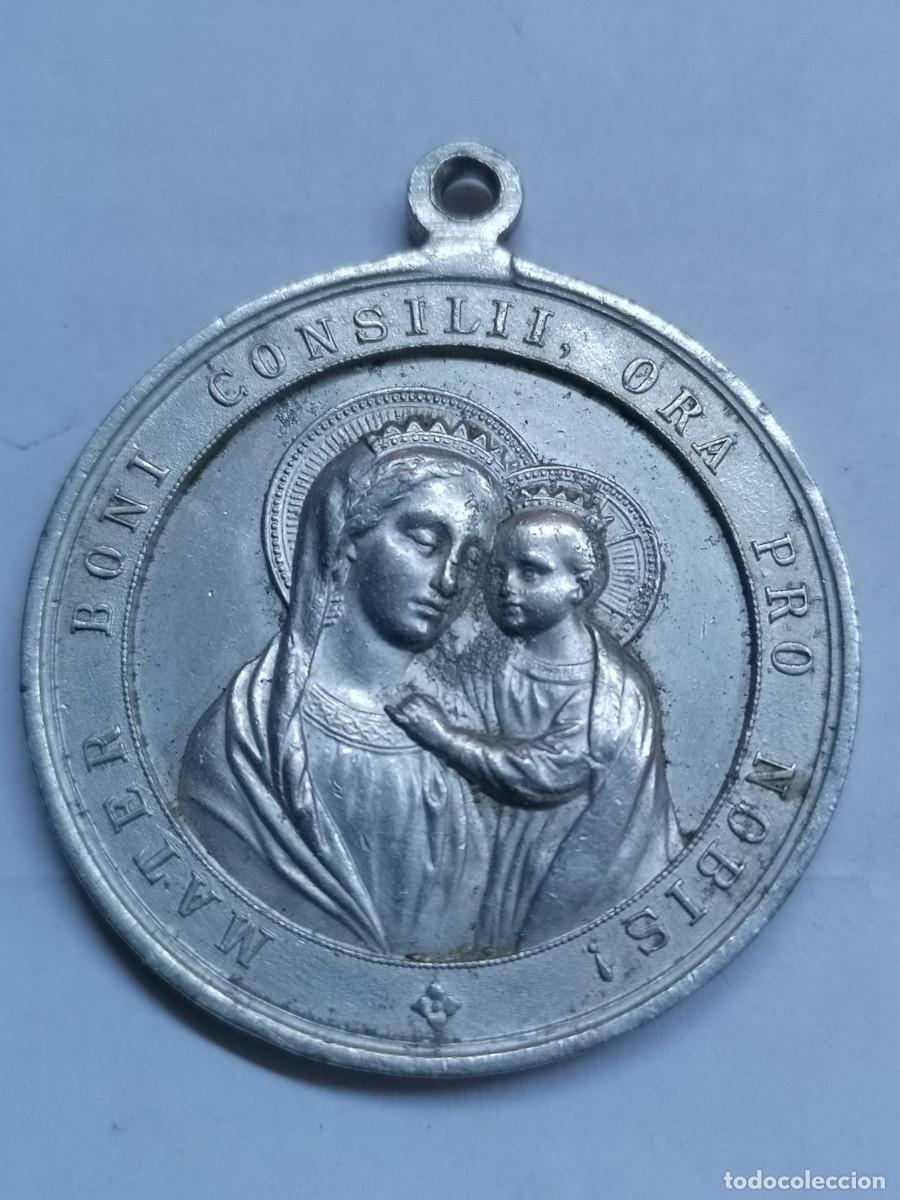 Antig&uuml;edades: Medalla Pio X y Virgen - Foto 2