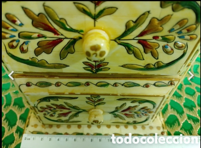 Antig&uuml;edades: Boite &agrave; bijoux en bois et os - Foto 6