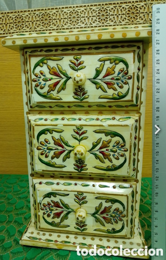 Antig&uuml;edades: Boite &agrave; bijoux en bois et os - Foto 7