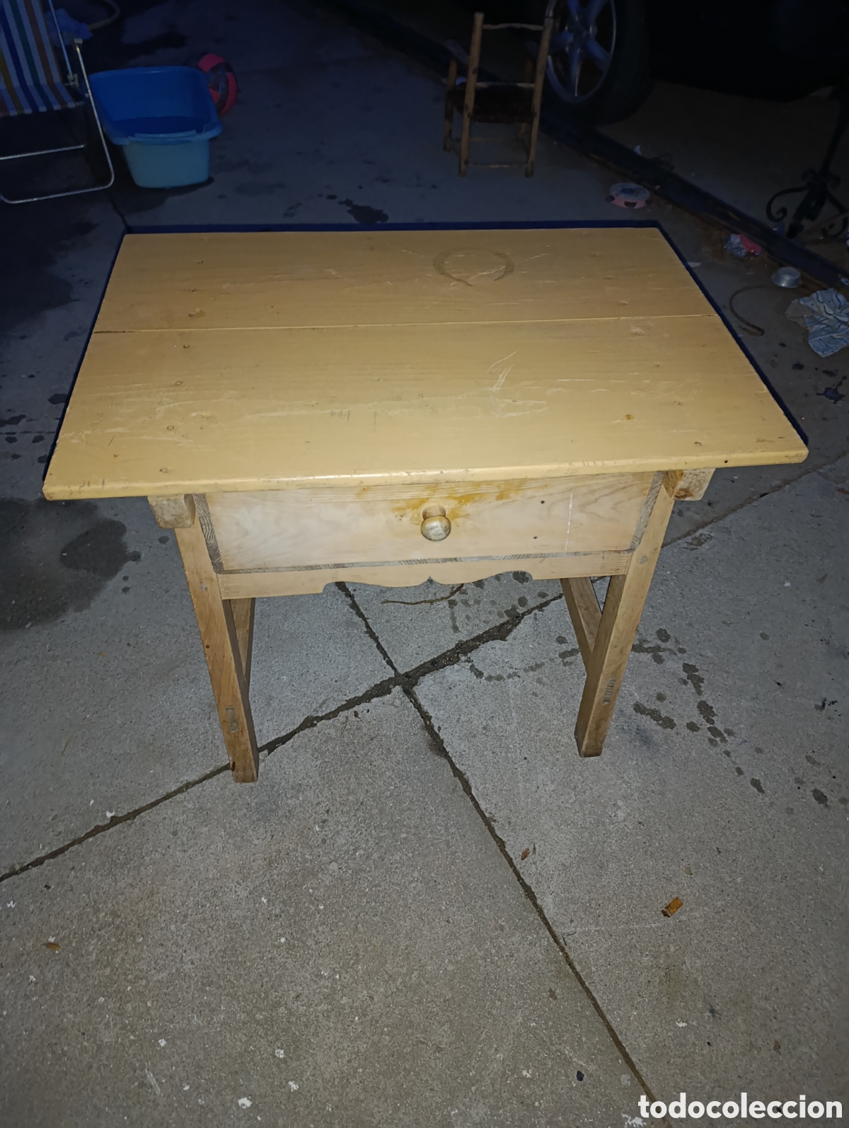 Antig&uuml;edades: Mesa tocinera o cocina de madera. - Foto 2