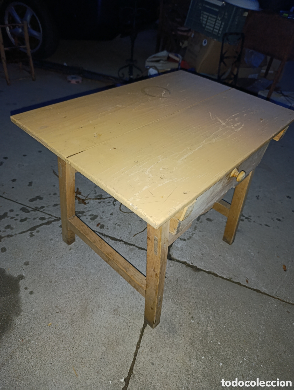 Antig&uuml;edades: Mesa tocinera o cocina de madera. - Foto 3
