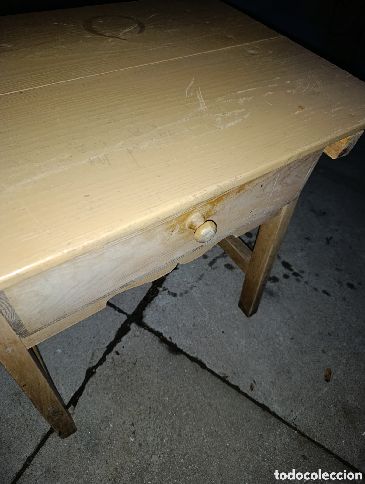 Antig&uuml;edades: Mesa tocinera o cocina de madera. - Foto 5