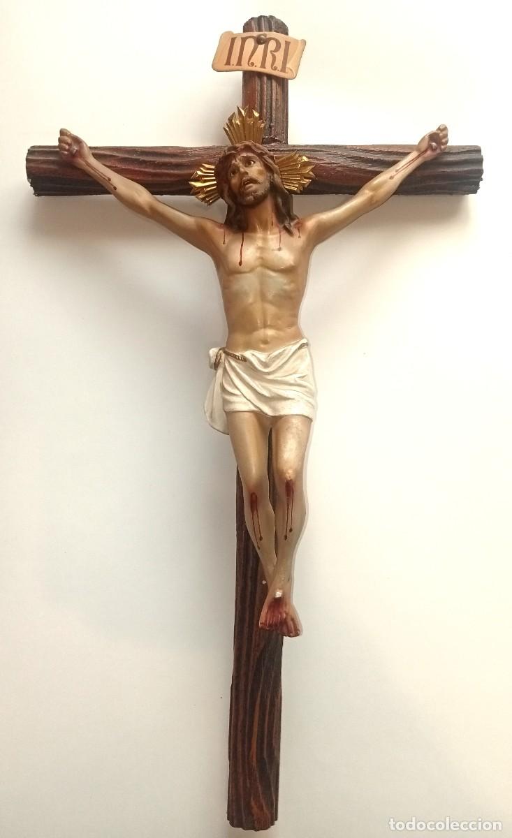 Antig&uuml;edades: 47X27 cm aprox - CRUCIFIJO DE PARED ANTIGUO