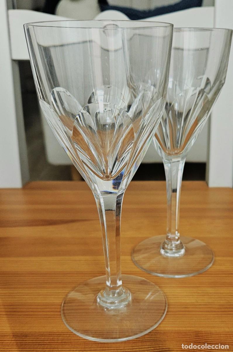 Oggetti Antichi: Lote de 6 copas de agua de cristal St. Louis