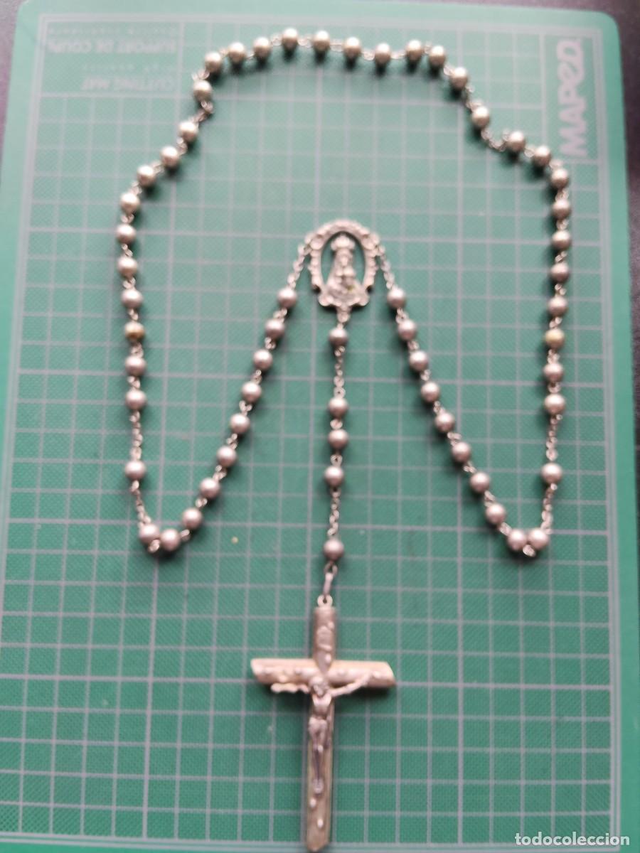 Antiquit&eacute;s: ROSARIO ANTIGUO DE PLATA (4)