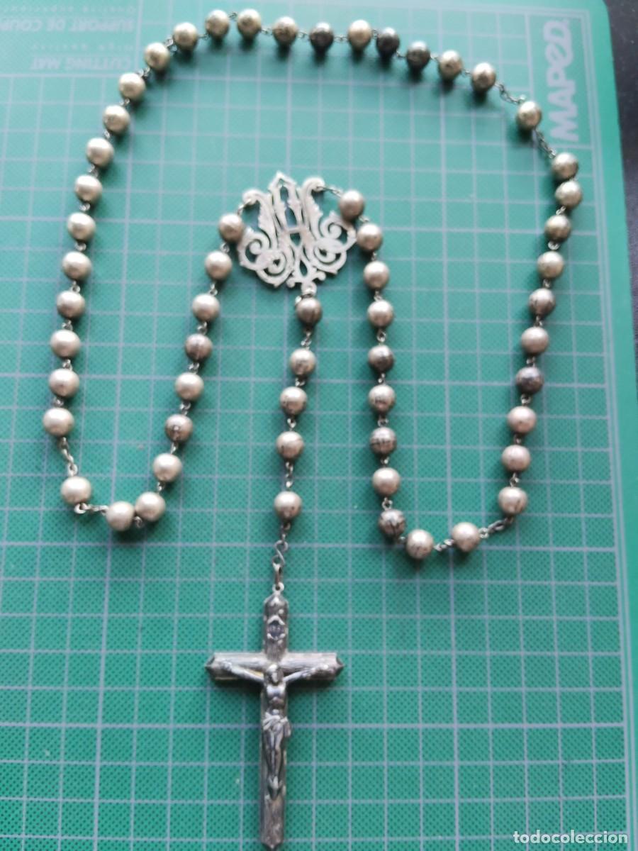 Antiquit&eacute;s: ROSARIO ANTIGUO DE PLATA (6)