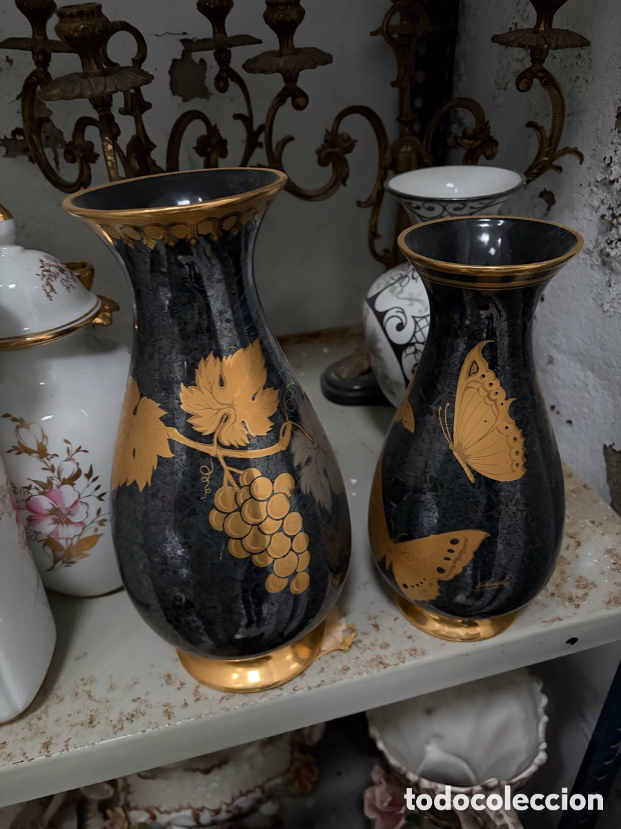 Antig&uuml;edades: Jarrones en tonos verdes