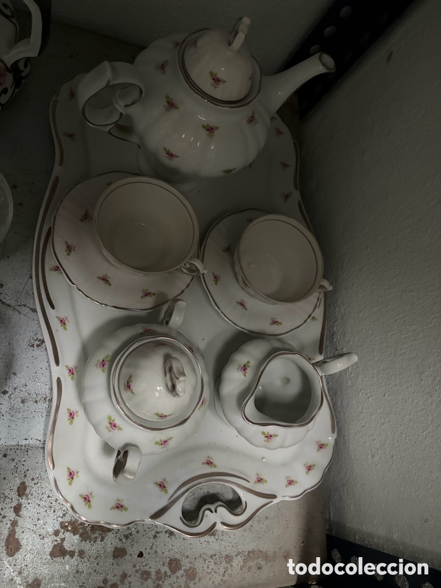 Antig&uuml;edades: Conjunto taza de t&eacute; blanco - Foto 2