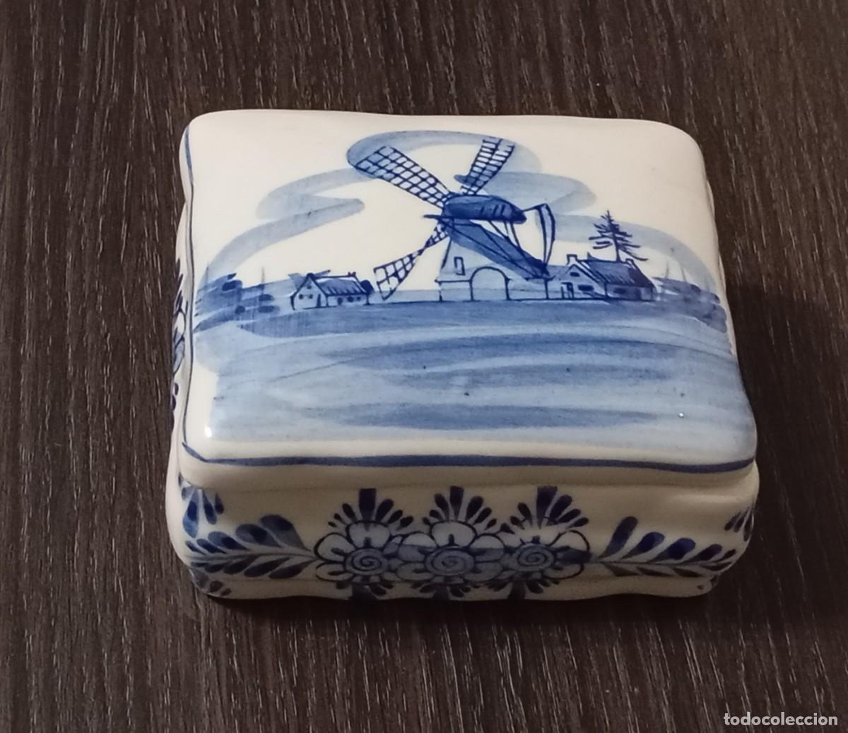 Oggetti Antichi: JOYERO RECTANGULAR DE PORCELANA ,DELFT BLUE, VINTAGE DE LOS A&Ntilde;OS 80-90, HECHO EN PA&Iacute;SES BAJOS