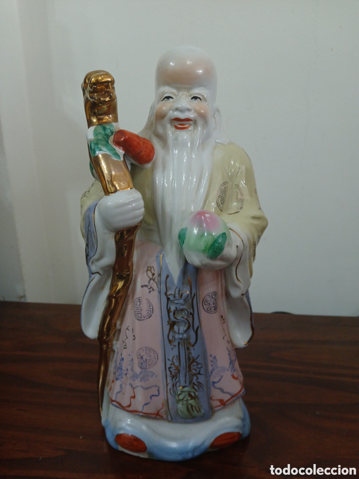 Antig&uuml;edades: Figura Dios Chino Ceramica esmaltada