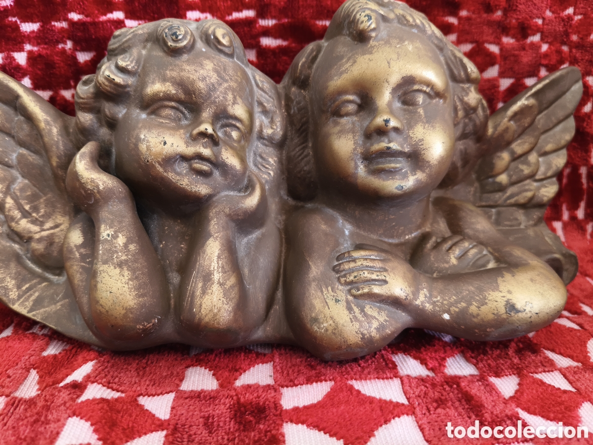 Antig&uuml;edades: Muy bellos &aacute;ngeles pensando de cer&aacute;mica para colgar en la pared finales de siglo XX
