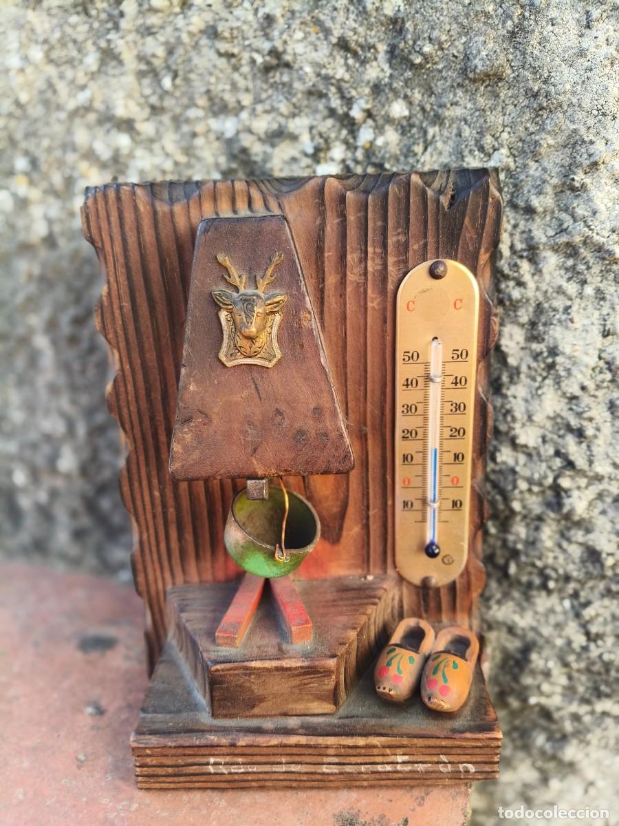 Antig&uuml;edades: Thermom&egrave;tre mural bois ann&eacute;e 60 - Foto 2