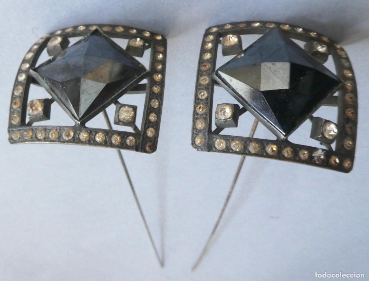 Antig&uuml;edades: ANTIGUA PAREJA DE GRANDES AGUJAS PARA TOCADO - SOMBRERO PPIO. S. XX