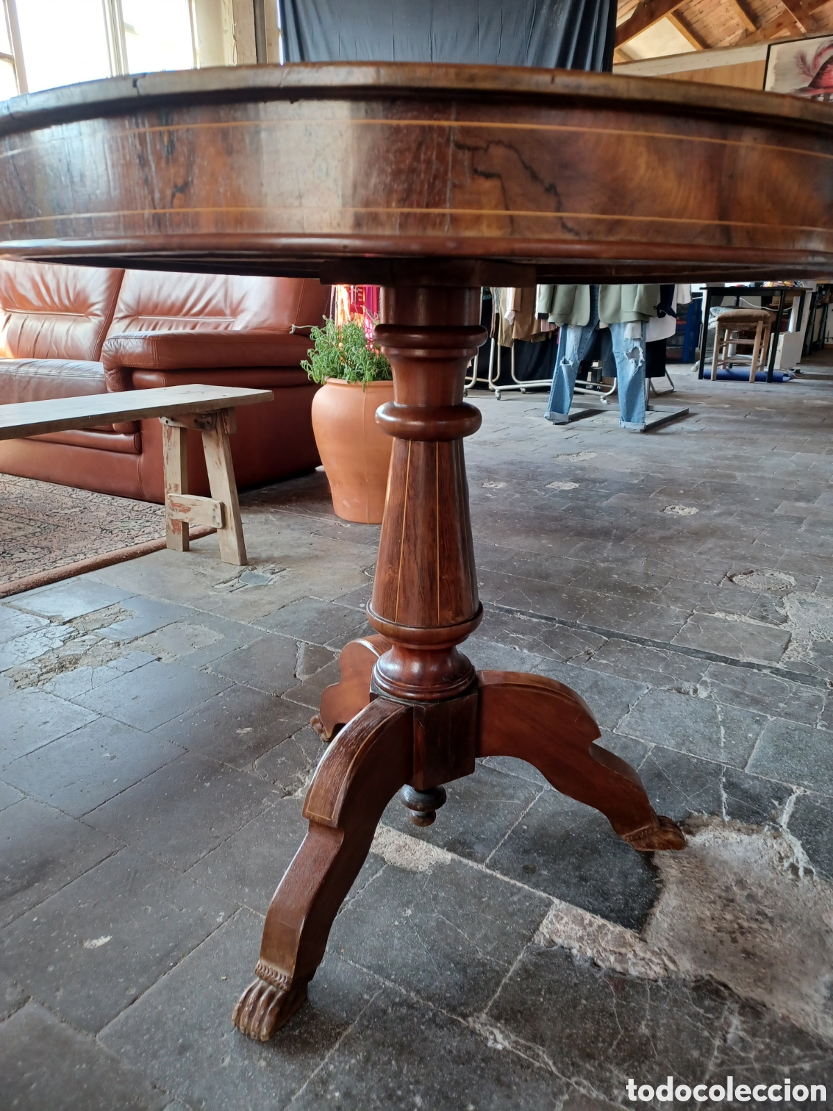 Antig&uuml;edades: Antigua mesa de caoba. - Foto 2