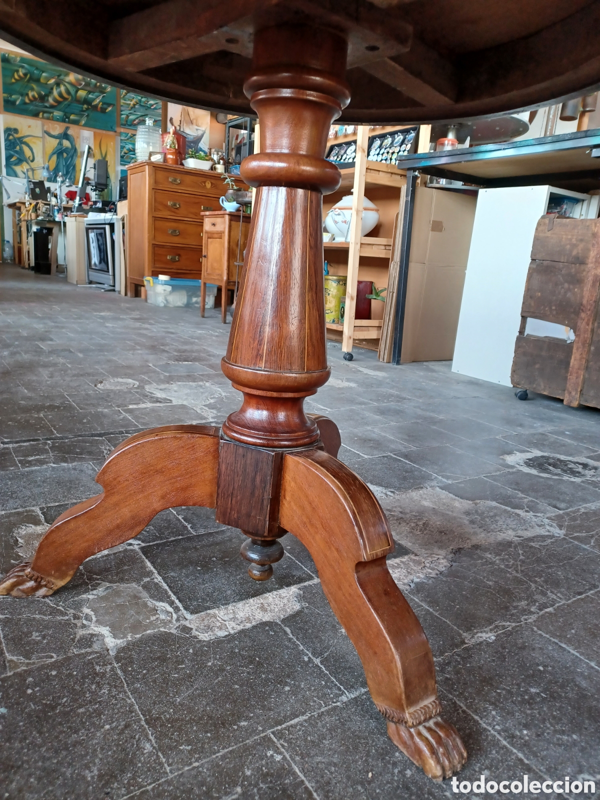 Antig&uuml;edades: Antigua mesa de caoba. - Foto 3
