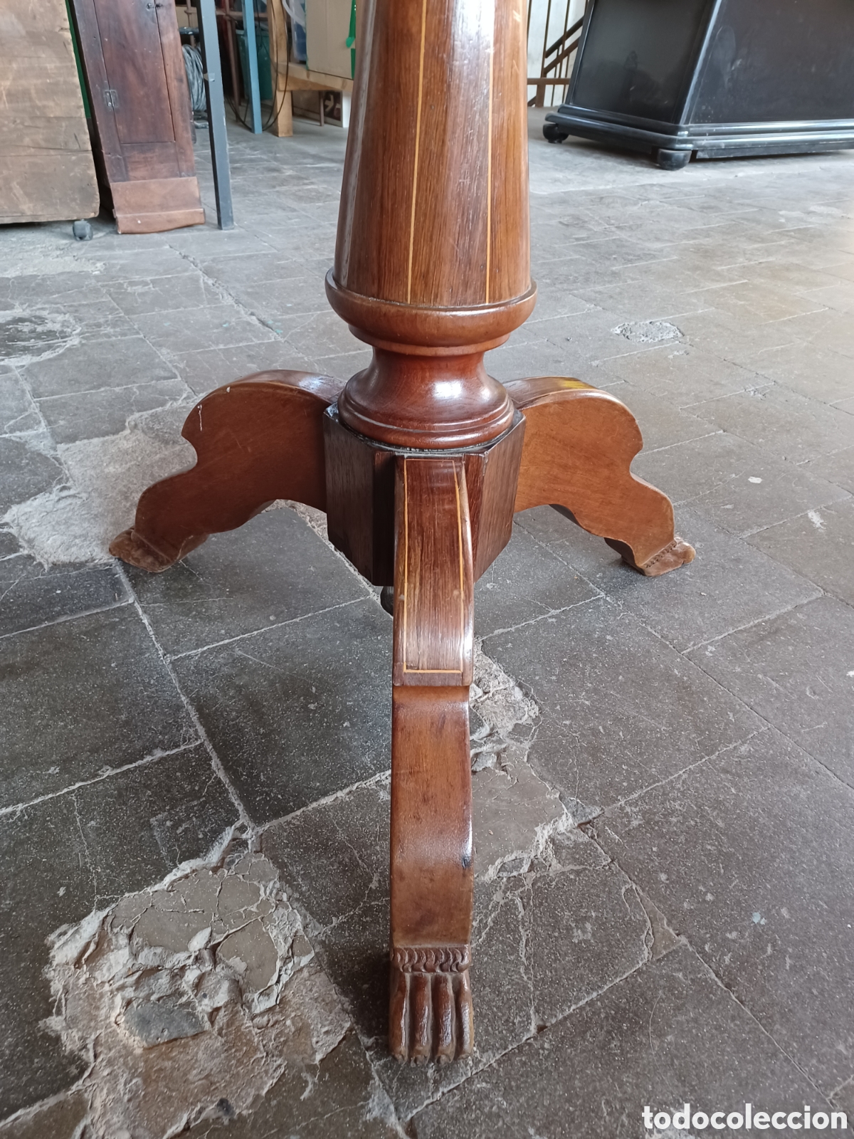 Antig&uuml;edades: Antigua mesa de caoba. - Foto 4