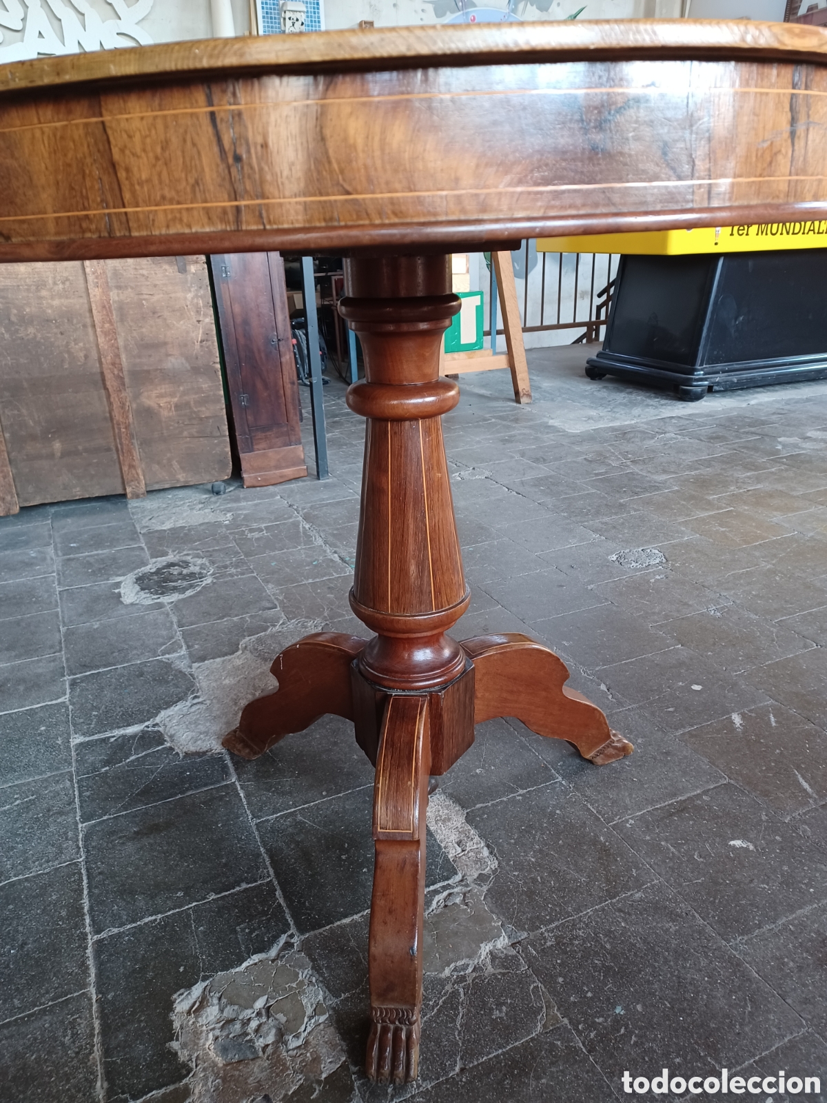 Antig&uuml;edades: Antigua mesa de caoba. - Foto 5