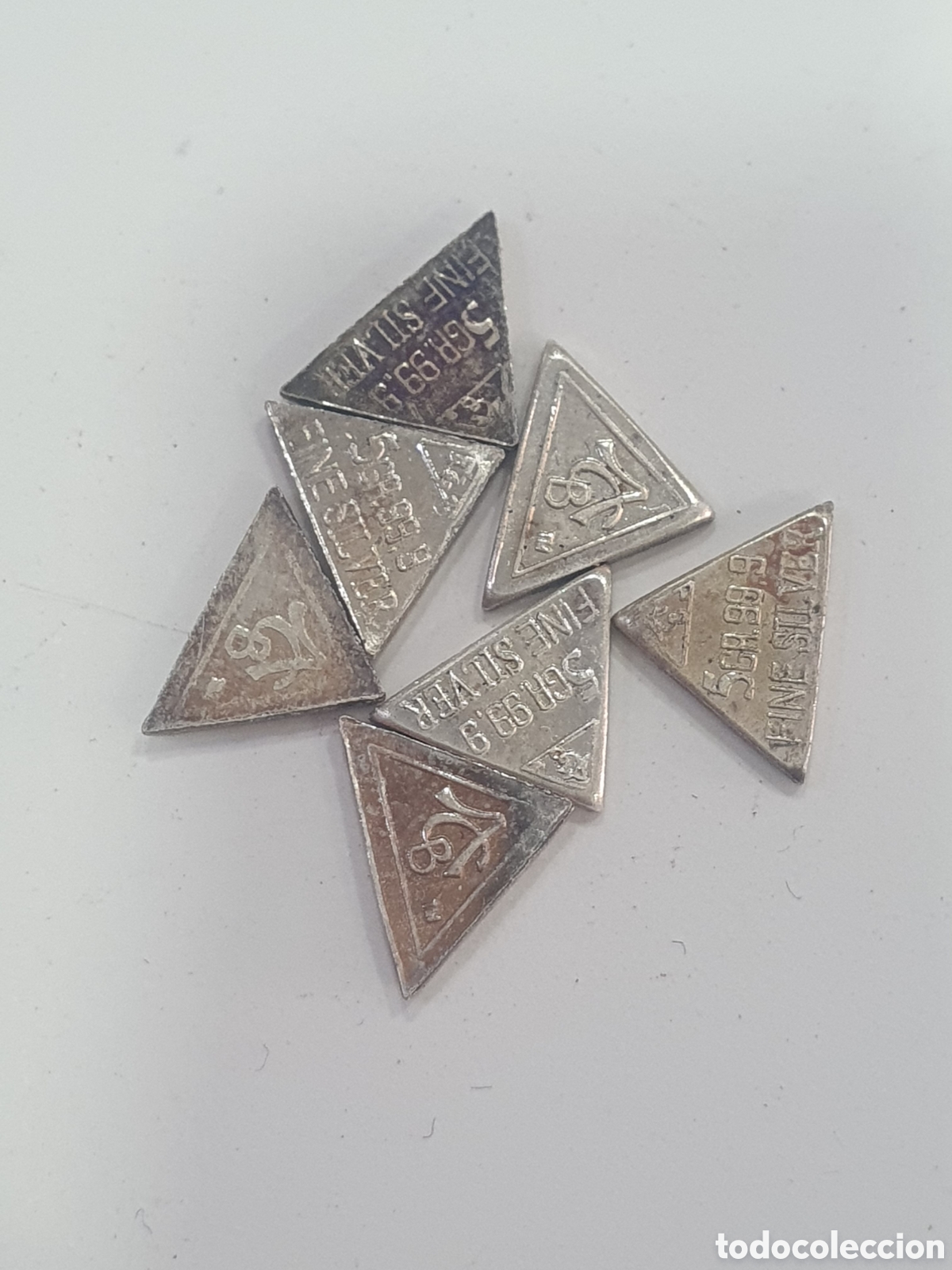 Oggetti Antichi: SALIDA 0.01&euro;. Lote de miniaturas en plata fina 999. Tipo lingotes. Ideal inversi&oacute;n. (L30)