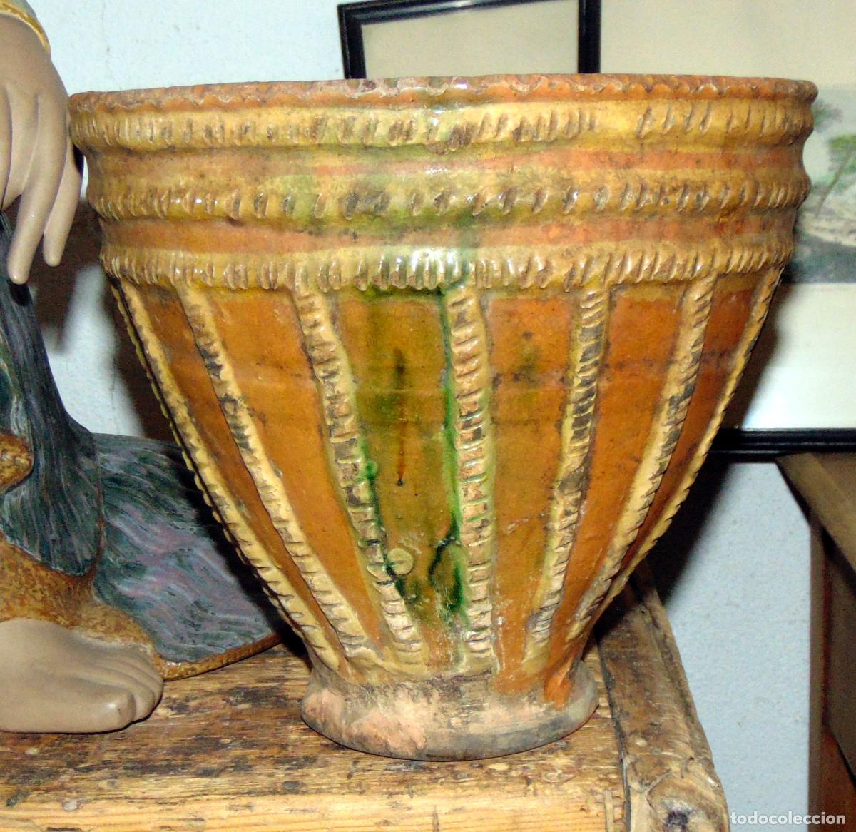 Antig&uuml;edades: MUY RARO MORTERO DE CHINCHILLA ALBACETE, GRANDE ALTURA 21 DIAMETRO 22,5, CERAMICA