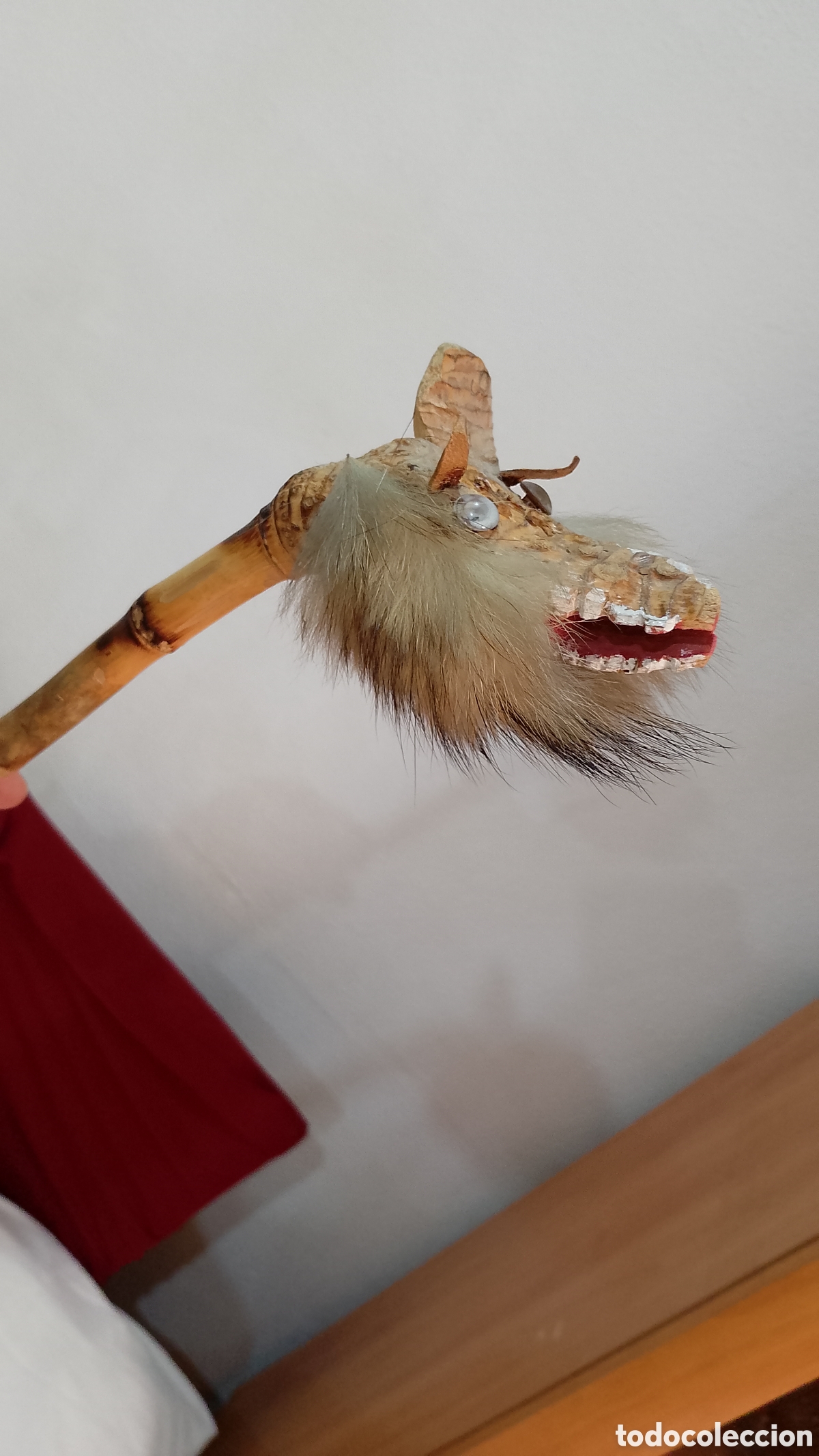 Antig&uuml;edades: Antiguo bast&oacute;n de ca&ntilde;a de bamb&uacute; - Foto 1
