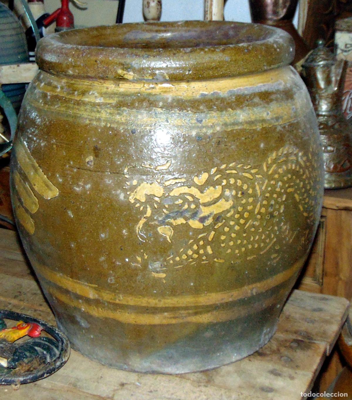 Antig&uuml;edades: ANTIGUA TINAJA ASIATICA, CERAMICA .BONITA ALTURA 36 CM