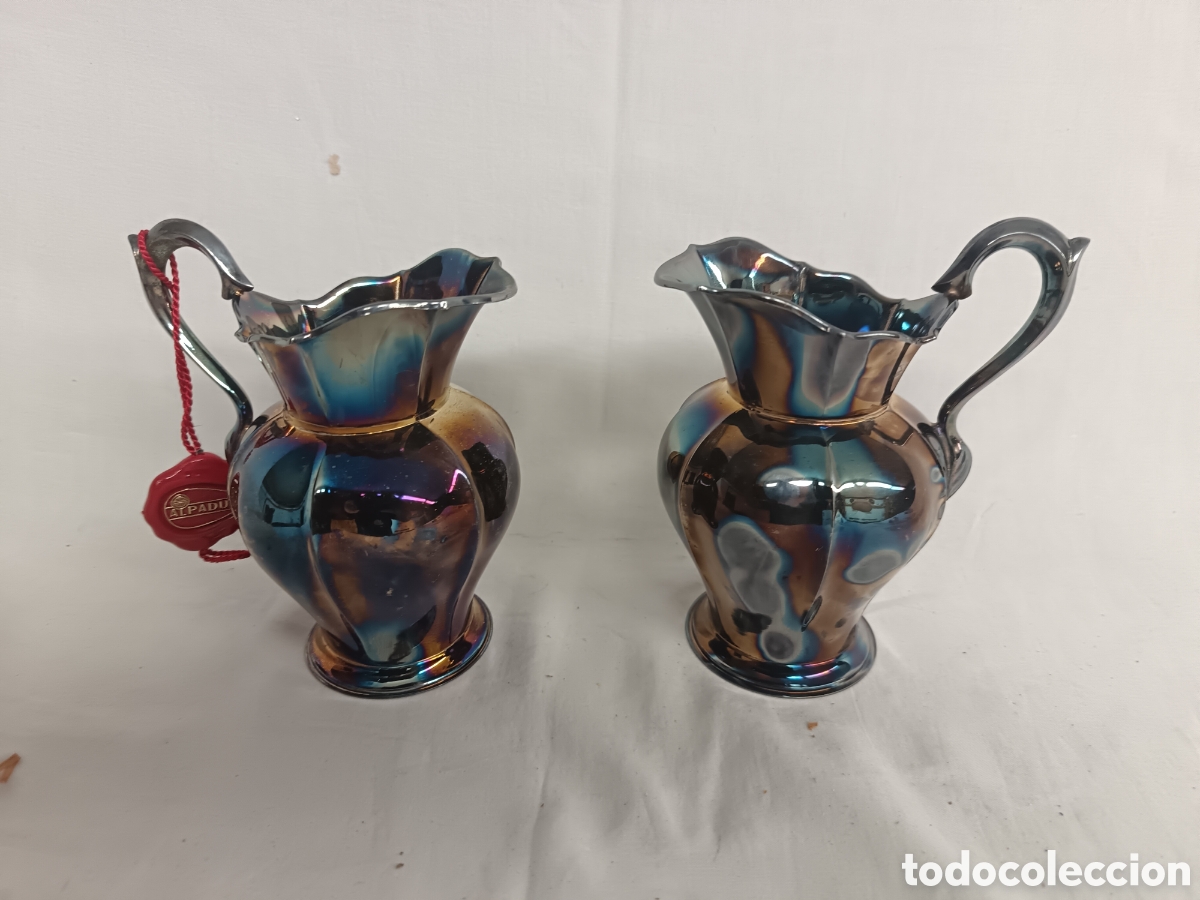 Antig&uuml;edades: PAREJA DE JARRAS DE ALPADUR, ALPACA, NUEVAS