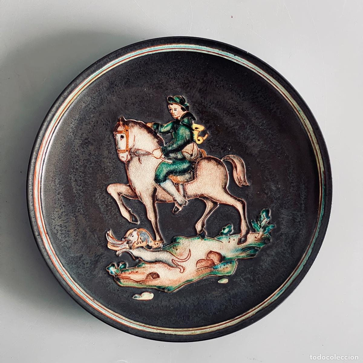 Oggetti Antichi: Plato de cer&aacute;mica de majolica de Karlsruhe, Bavaria.