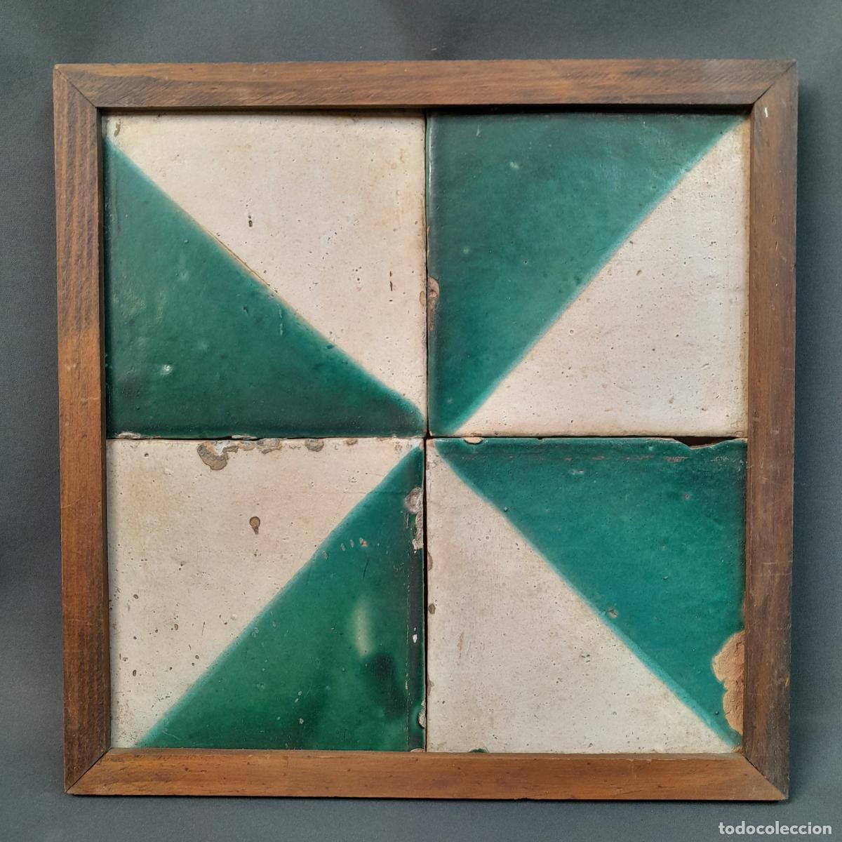 Antiques: 36. CONJUNTO DE ANTIGUAS BALDOSAS CATALANAS PINTADAS A MANO. SIGLO XIX.