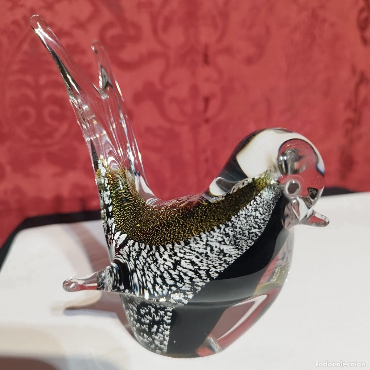 Antig&uuml;edades: FIGURA CRISTAL DE MURANO TRICOLOR - AVE PAJARO GOLONDRINA -