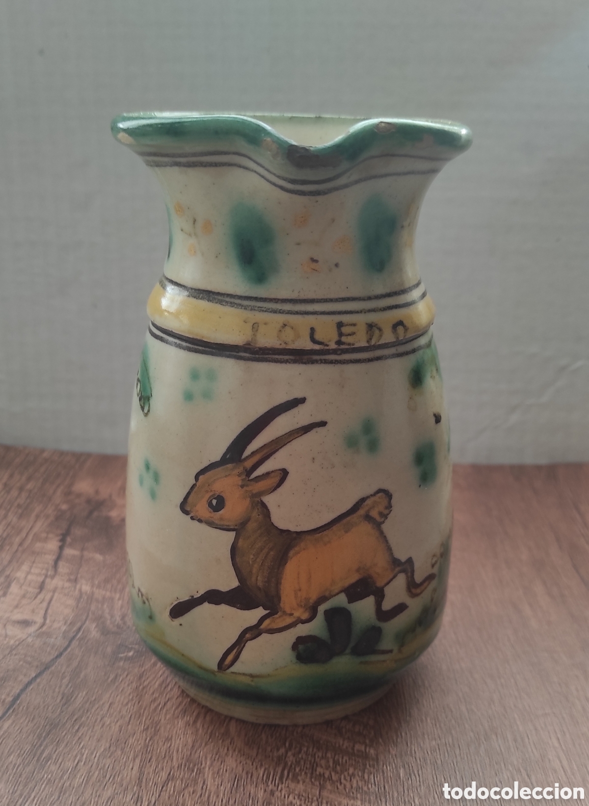 Antiguidades: ANTIGUA JARRA DE CER&Aacute;MICA PUENTE DEL ARZOBISPO - ALTURA 15,5 cm