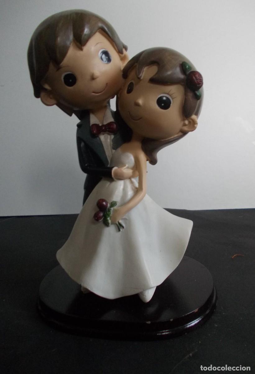Antiques: Figura caricaturas novios boda decoraci&oacute;n pastel pareja rom&aacute;ntica vintage