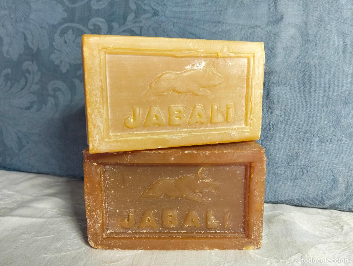 Antiquit&auml;ten: Lote 2 jabones pastilla barra antigua de jab&oacute;n de manos hijos de Barange Barcelona Jabal&iacute; 400gr