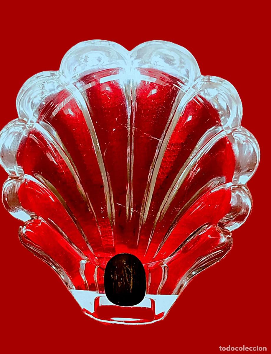 Antiquit&auml;ten: Cenicero en Cristal grueso con apoyo en Plata