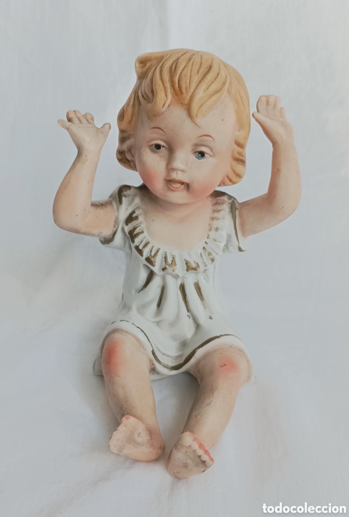 Antiguidades: Antigua figura BISCUIT. Ni&ntilde;a.