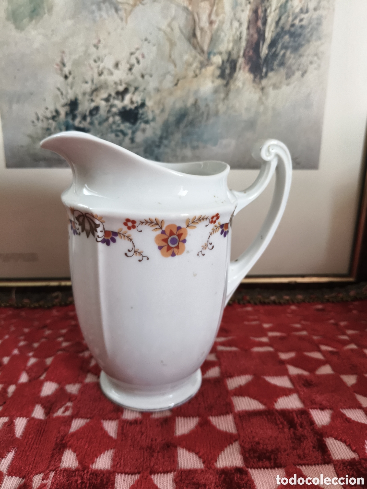 Antig&uuml;edades: Jarra de leche en porcelana Celsa Checoslovaca