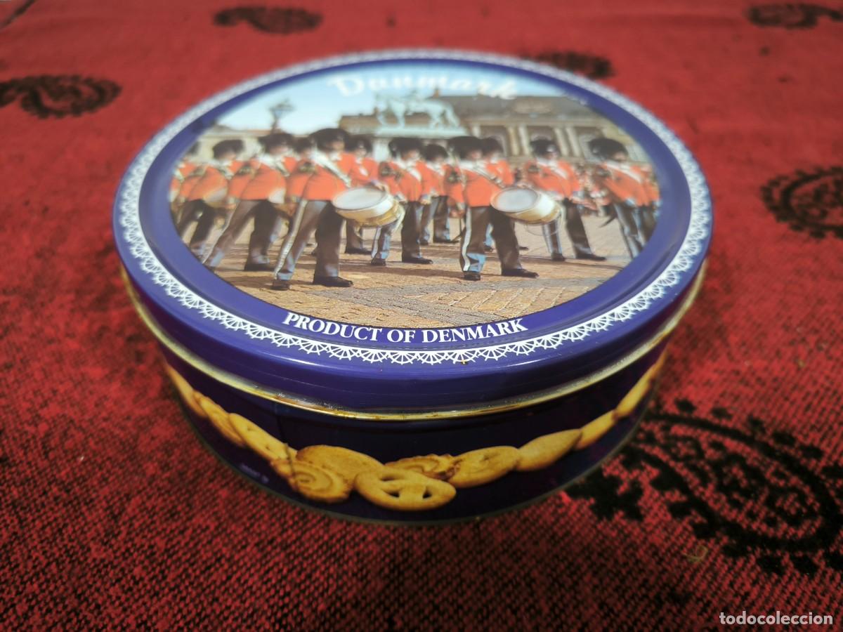 Antig&uuml;edades: Caja Met&aacute;lica Antigua De Galletas 20 Cm &ndash; Lata Vintage Dinamarca Amalienborg