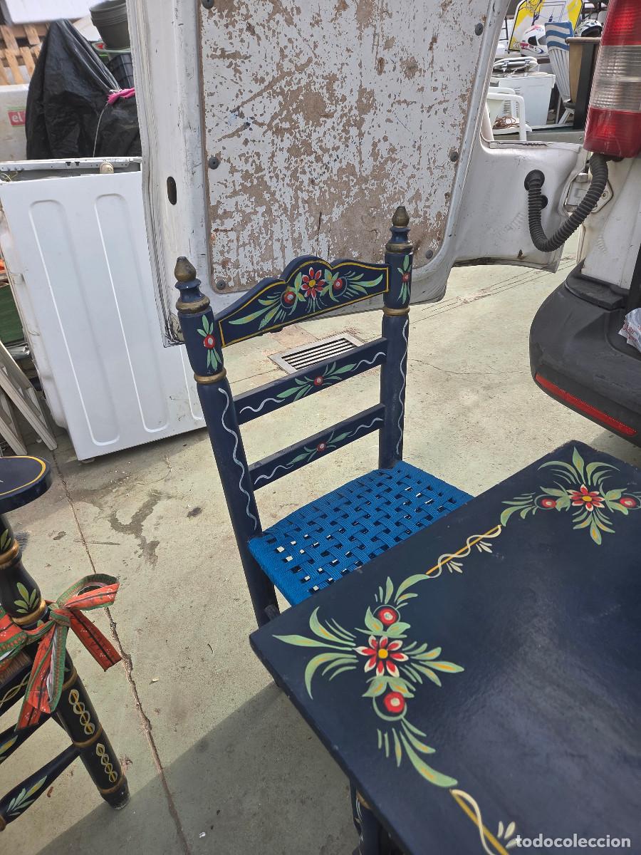 Antig&uuml;edades: mesa y 2 sillas de galarosa - Foto 5