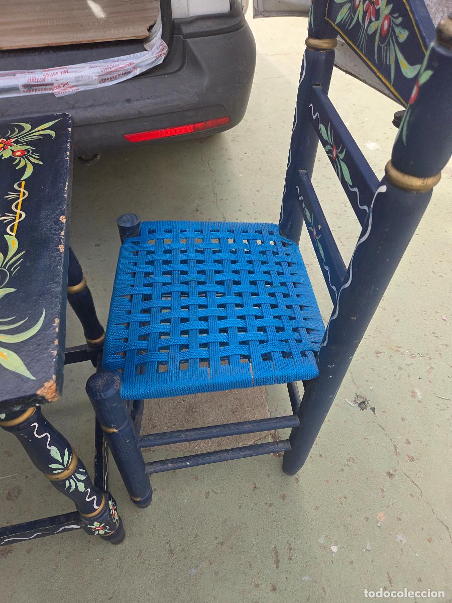 Antig&uuml;edades: mesa y 2 sillas de galarosa - Foto 7