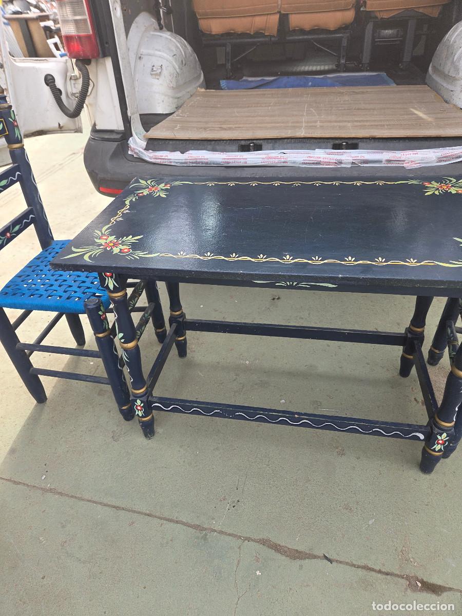 Antig&uuml;edades: mesa y 2 sillas de galarosa - Foto 10