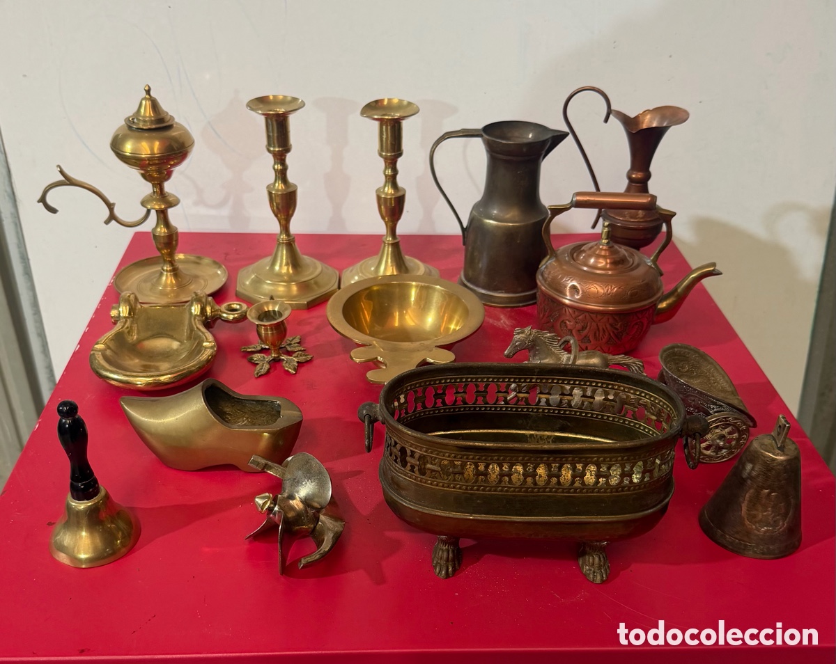Antig&uuml;edades: Lote Bronce y Lat&oacute;n Decoraci&oacute;n - Foto 1