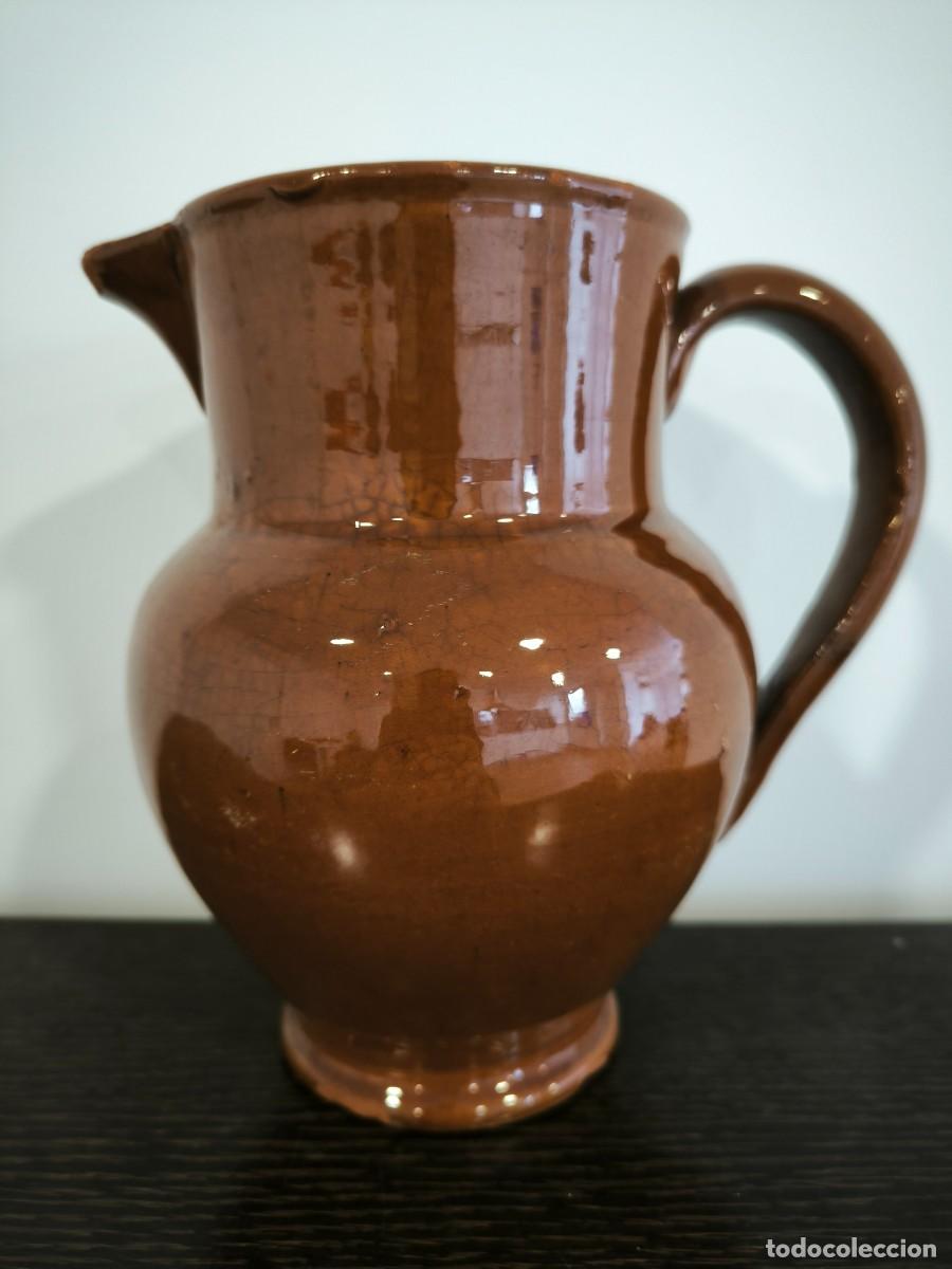 Antiques: Jarra De Barro Vidriado Con Asa Y Pico 19 Cm &ndash; Cer&aacute;mica Tradicional R&uacute;stica