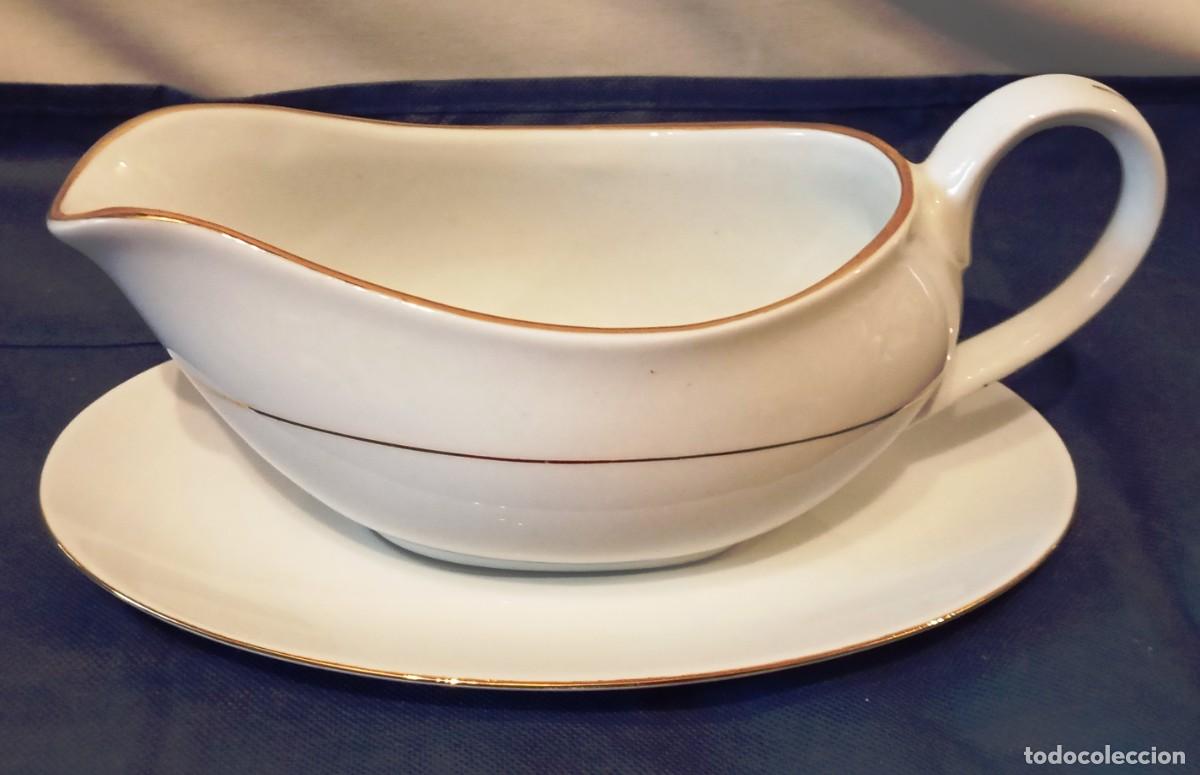 Antig&uuml;edades: Salsera Crown Ming Fine China con plato - Foto 2