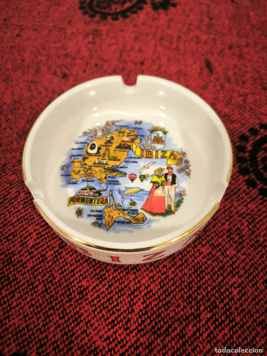 Antig&uuml;edades: Cenicero Recuerdo De Ibiza Y Formentera &ndash; Porcelana Decorada Vintage