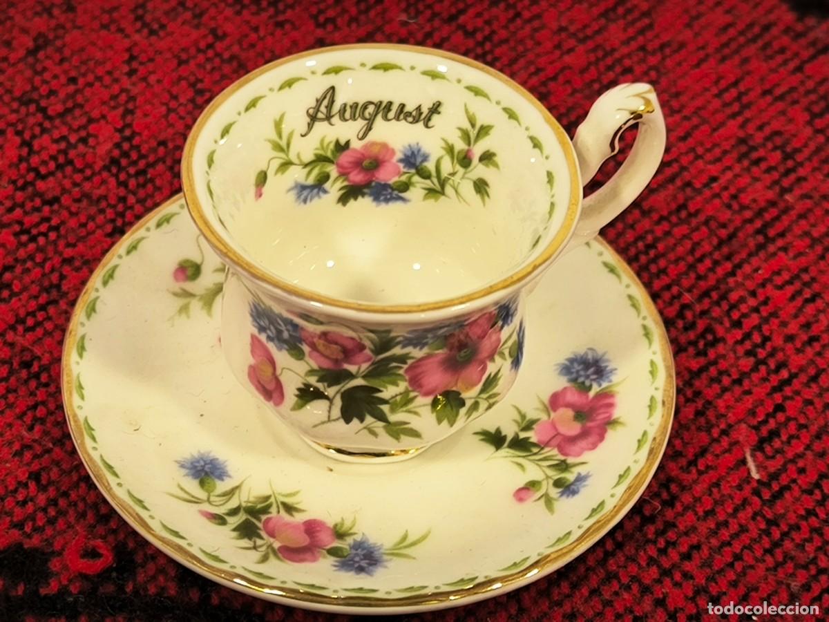 Antiques: Juego De Taza Y Plato de Porcelana Decorada &ndash; Miniatura de Vajilla Floral Vintage